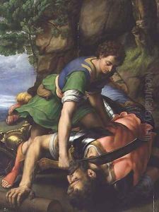 David beheading Goliath by Michiel van Coxie