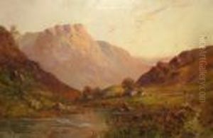 Highland Landscape With Cottages by Frances E. Jamieson