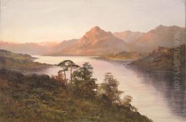 A Loch In Scotland At Sunset - view 1