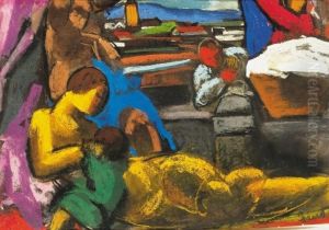 Family With Nagybanya In The Background by David Jandi