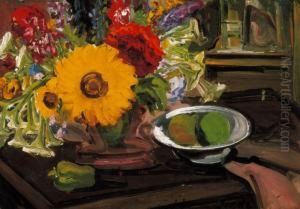 Still-life Of Sunflowers by David Jandi
