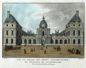 Vue Du Palais De L""institut De
France; Vue Du Palais Dusenat Conservateur, Ou Chateau Du Luxembourg by Jean-Francois Janinet