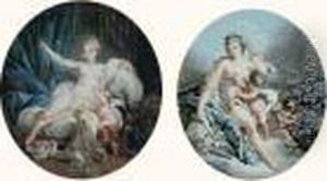 L'amour Rendant Hommage A Sa
Mere ; Venus Desarmant L'amour. Deux Pieces Formant Pendants. Sujets
Ovales Sur Cuivres Rectangulaires. by Jean-Francois Janinet