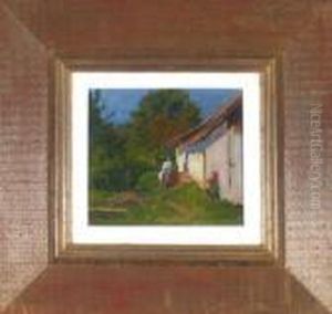 Sommerlicher Hinterhof Eines Bauernhauses by Angelo Jank