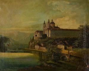 Ansicht Von Stift Melk An Der Donau