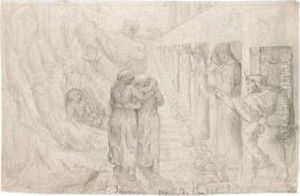 Le Poeme De L'ame : Le Mauvais Sentier, Etude by Anne-Francois-Louis Janmot