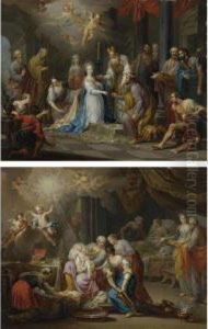 The Birth Of The Virgin; The Marriage Of The Virgin by Frans Christoph Janneck