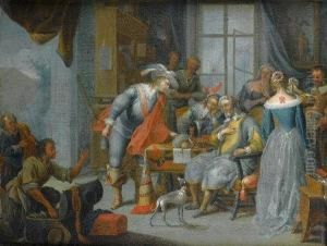 A Man Paying Money To A Money Lender In An Interior