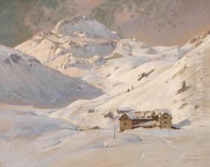 Seekar House And Mount Seekarspitze by Georg Janny