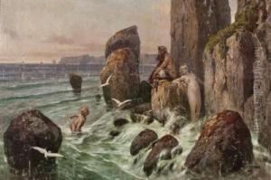 Kuste Mit Faun Und Nymphe by Georg Janny