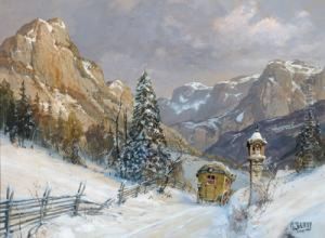 Postkutsche Im Gebirge