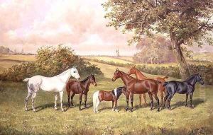 A Group of Ponies by Frederick Albert Clark