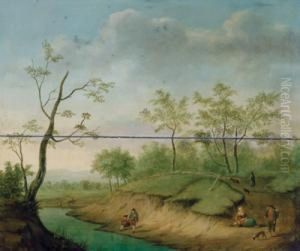 Rastende An Einem Bachlauf by Johannes Janson