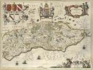 Jansson Sussex Engravedtwo-page Map