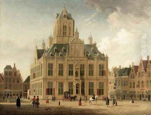 Delft: A View of the Town Hall Seen from the Grote Markt 1745-55