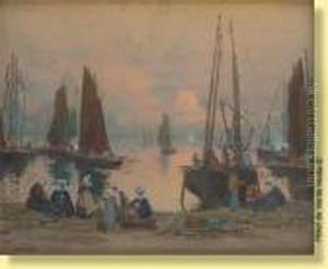Le Repos Des Pecheurs En Hollande by Mathurin Janssaud