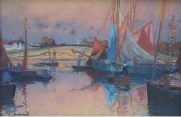 Retour De Peche Au Soleil Couchant - view 1