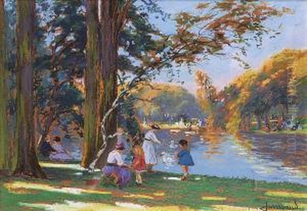 Le Bord Du Lac Au Bois De Boulogne - view 1