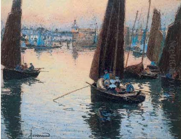 < Pecheurs Dans Le Port De Concarneau >. - view 1