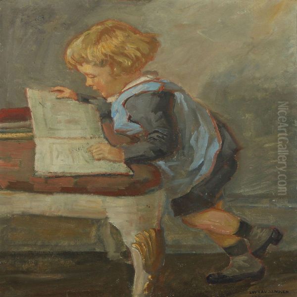 Little Girl Looking In Her Book - view 1