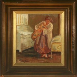 Interior With Woman And Child Interior With Woman And Child
