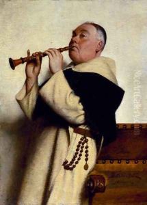 Monk Playing a Clarinet