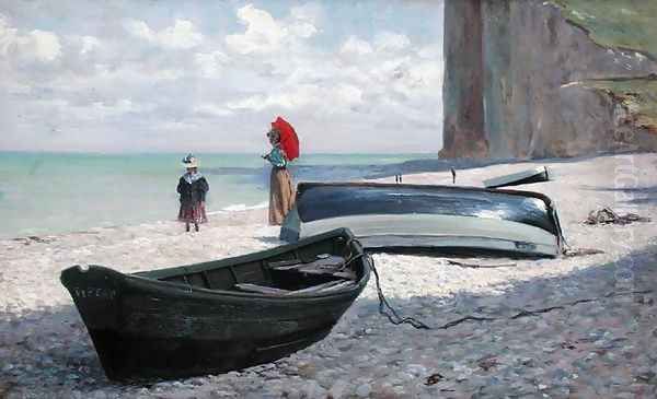 Beach scene at Fecamp, northern France - view 1