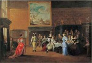 Scene D'interieur Avec Un Pas De Danse by Hieronymus Janssens
