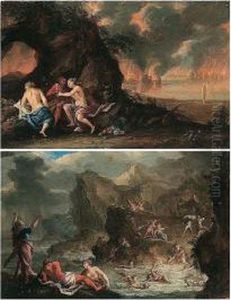 The Deluge; Lot And His Daughters by Victor Honore Janssens