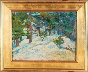 O/c Winter Treescape by Alfred Jansson