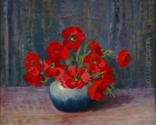 Anemone In Blue Vase - view 1