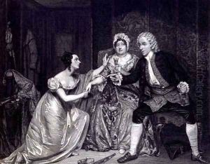 Mr Blanchard, Mrs Davenport and Miss M. Tree as Peachum, Mrs Peachum and Polly in 'The Beggar's Opera', 1825 by George Clint