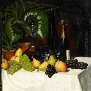 Stilleben Med Frukt Och Flaskor by Eugene Jansson