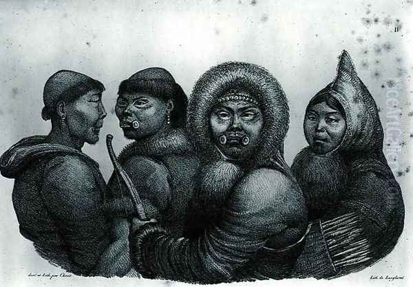 Inhabitants of the Gulf of Kotzebue, from 'Voyage Pittoresque autour du Monde' - view 1