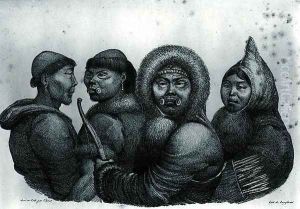 Inhabitants of the Gulf of Kotzebue, from 'Voyage Pittoresque autour du Monde' by Ludwig (Louis) Choris