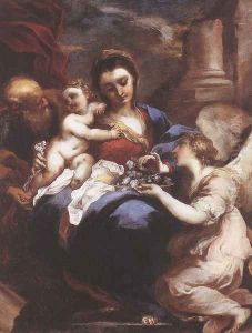 Holy Family with an Angel by Valerio Castello