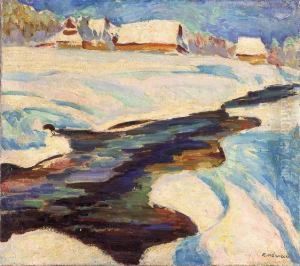 Strumien W Gorach Zima by Franciszek Adam Jazwiecki