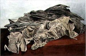 Drawing of a parcel of records in the old Record Office by Sir Henry Cole