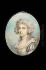 A Lady Of The Sancroft Holmes 
Family Of Gawdy Hall, Norfolk, Wearing A White Dress Trimmed With 
Pearls, Her Hair Powdered