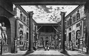 Ancient Sculpture Displayed in s Courtyard 1553 by Hieronymus Cock