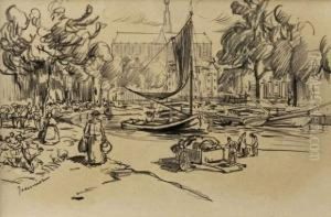Les Quais Animes by Pierre Georges Jeanniot