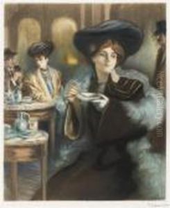 Le Restaurant Ou Le The (?) by Pierre Georges Jeanniot