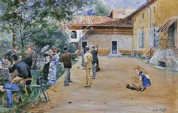 Les Joueurs De Croquet Et Les Joueurs De Boules - view 1