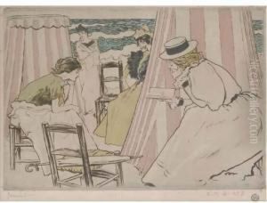 Ladies At The Seaside by Pierre Georges Jeanniot