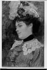 Jeune Femme Au Chapeau Fleuri
