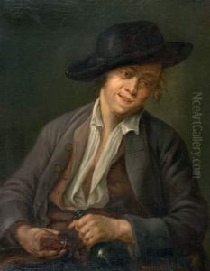 Portrait De Jeune Homme Au Verre