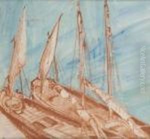 Barques Amarrees by Marcel Jefferys