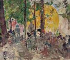 A Terrace In A Park by Marcel Jefferys
