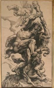 Hercules Fighting The Fury And The Discord