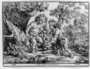 The Infants Christ And Saint John Playing With A Lamb, After P. P.rubens